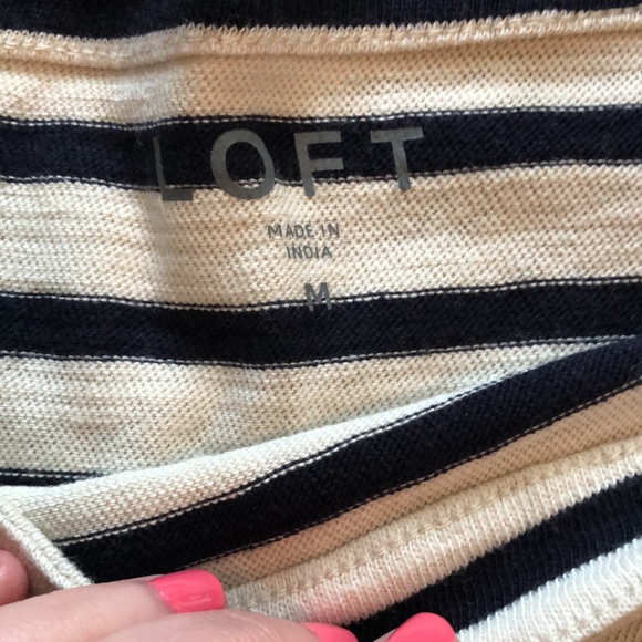NWT Loft Navy Striped Top - Picture 2 of 4